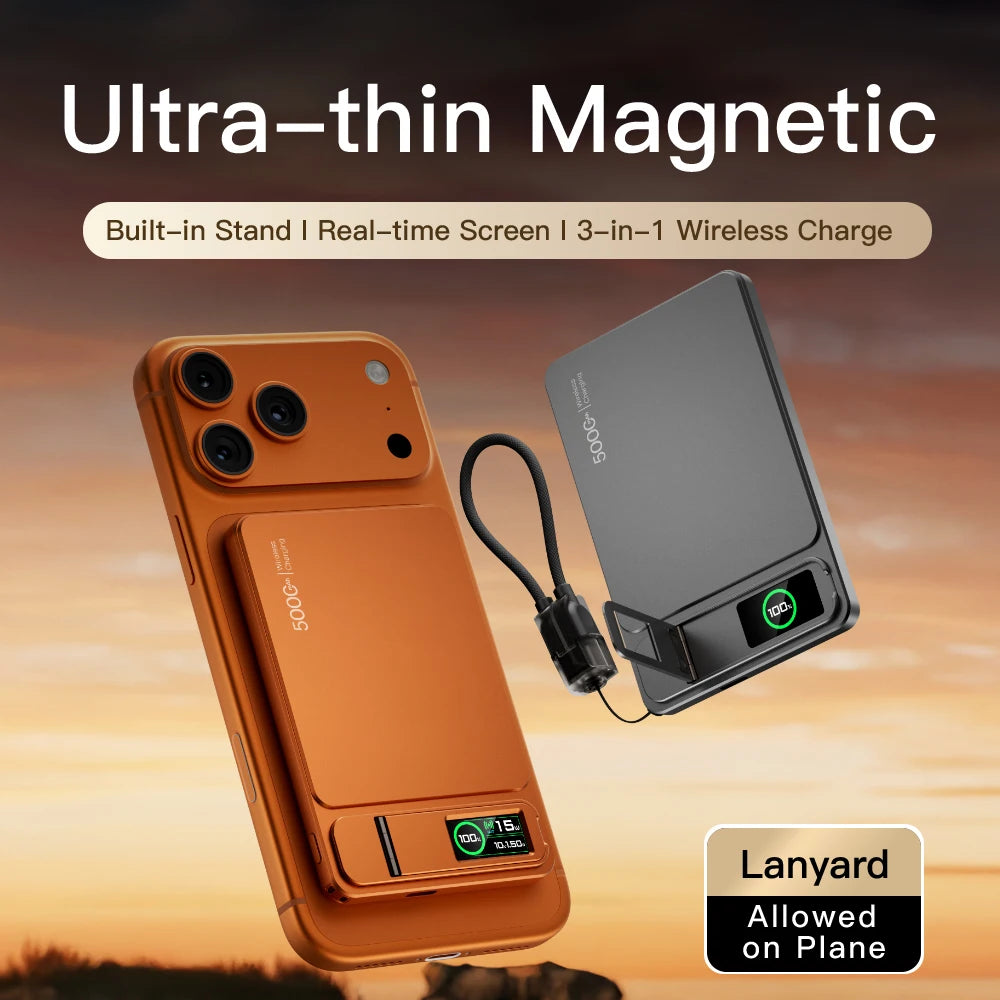 MagSafe Magnetic Wireless Power Bank 10000mAh - 20W Fast Charging Slim Portable Battery for iPhone 12-16