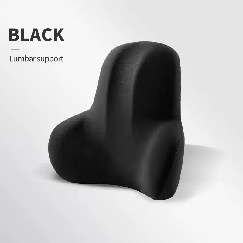 Memory Foam Car Neck Pillow with Lumbar Support - Breathable Headrest Cushion for Truckers & Long Drives