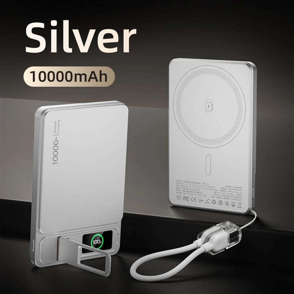 MagSafe Magnetic Wireless Power Bank 10000mAh - 20W Fast Charging Slim Portable Battery for iPhone 12-16