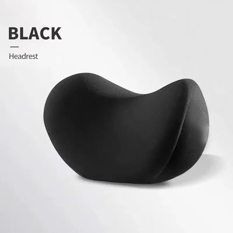 Memory Foam Car Neck Pillow with Lumbar Support - Breathable Headrest Cushion for Truckers & Long Drives