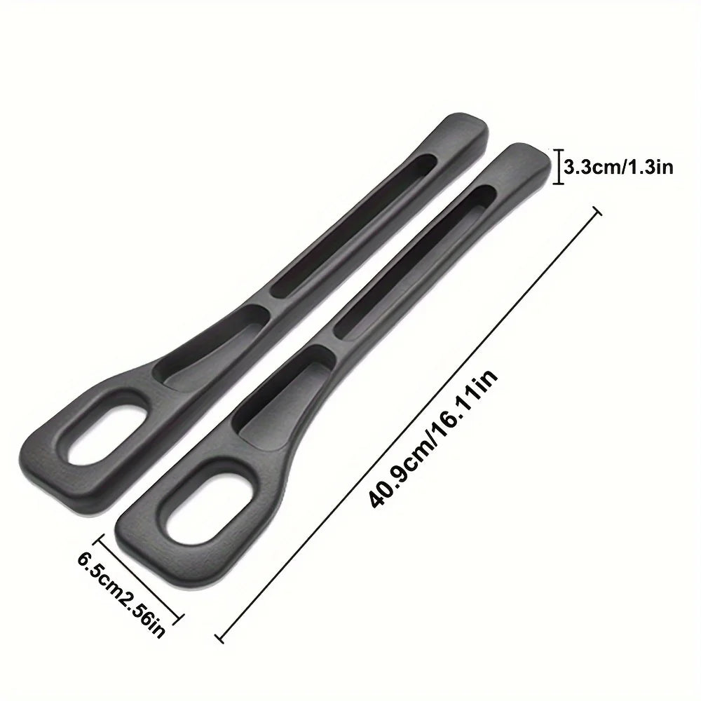 2-Pack Car Seat Gap Filler Organizer - Waterproof PU Storage Strip with Grooves (Black)