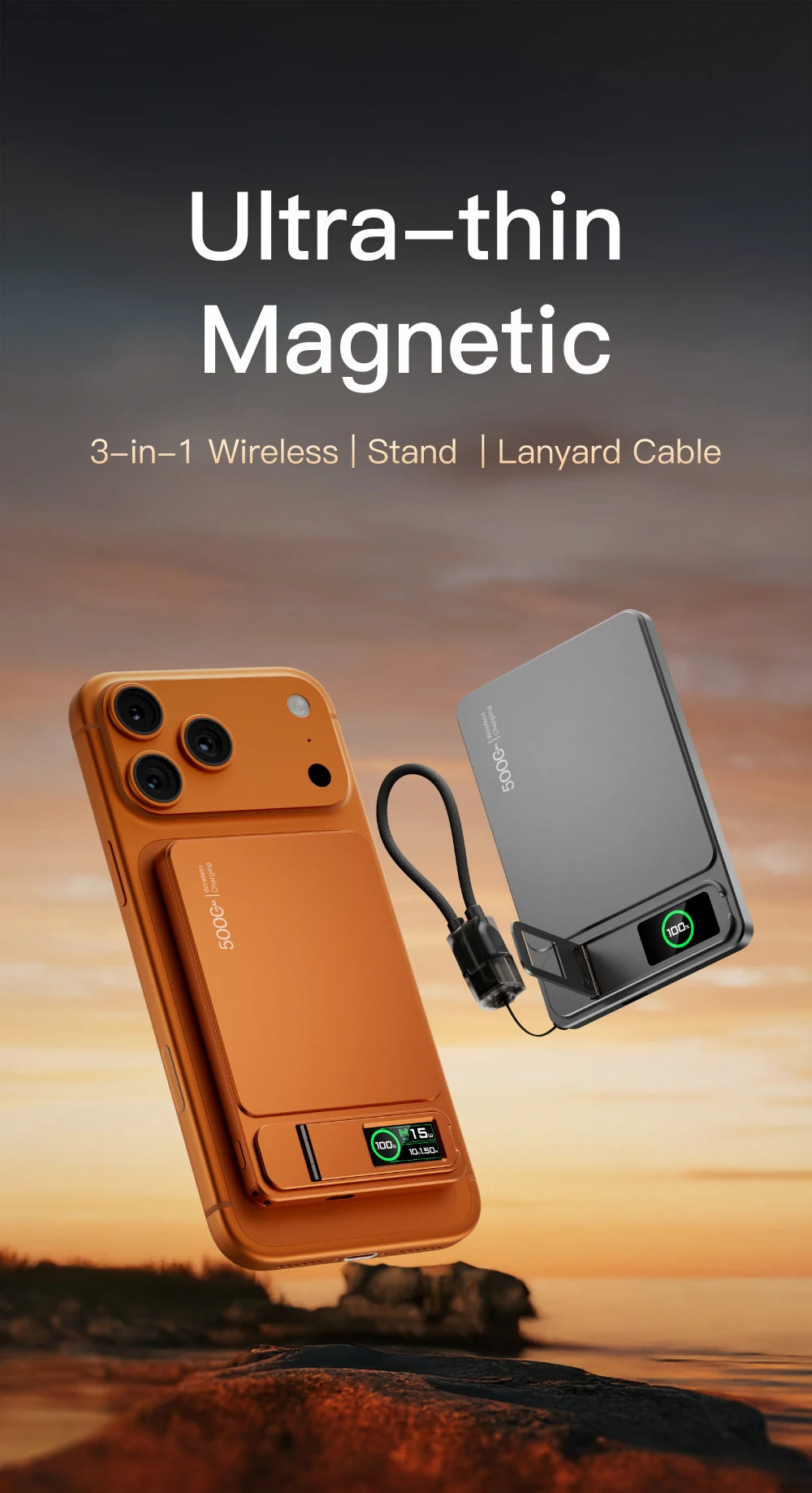 MagSafe Magnetic Wireless Power Bank 10000mAh - 20W Fast Charging Slim Portable Battery for iPhone 12-16